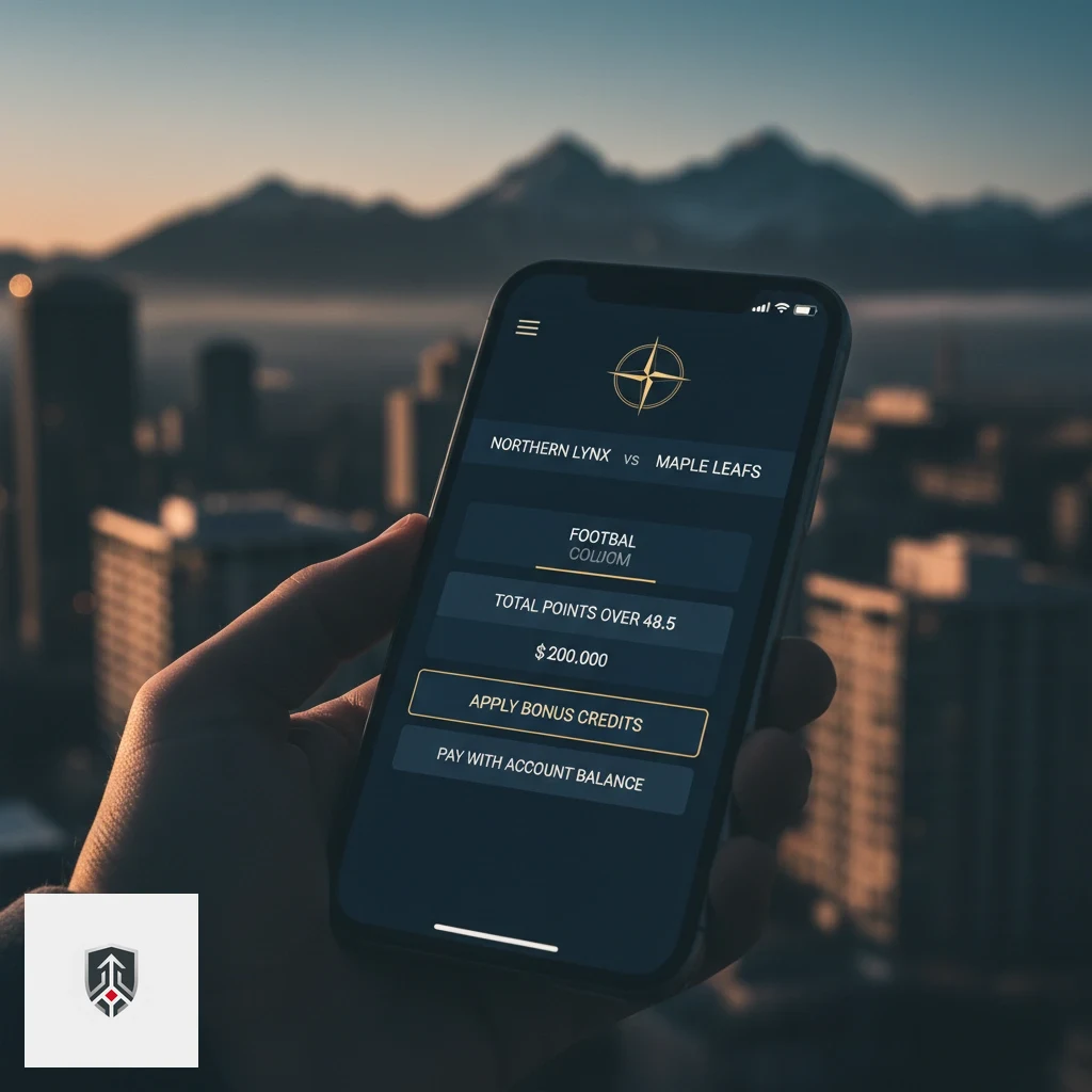 Mobile app deposit screen with sports bonus activation and Interac payment fields.